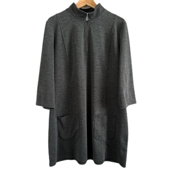 NorthStyle tunic, Size L gray heathered 3/4 sleeves zipper pocket stretch VGUC - Picture 11 of 13